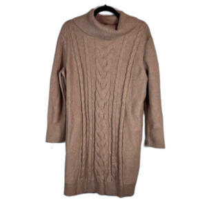 Banana Republic Cable Knit Turtleneck Sweater Dress Petite Large